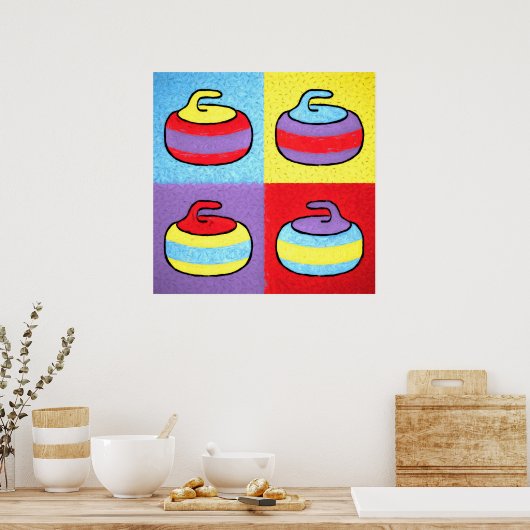 Pop Art Rocks Curling Design Poster (Küche)