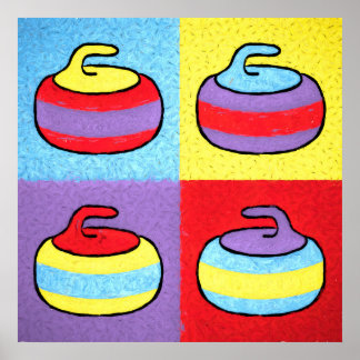 Pop Art Rocks Curling Design Poster