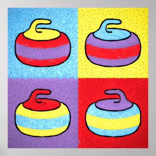 Pop Art Rocks Curling Design Poster (Vorne)