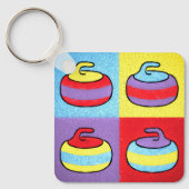 Pop Art Rocks Curling Design Schlüsselanhänger (Vorderseite)