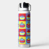 Pop Art Rocks Curling Design Trinkflasche (Hinten)