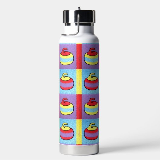 Pop Art Rocks Curling Design Trinkflasche (rechts)