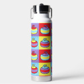 Pop Art Rocks Curling Design Trinkflasche (Vorderseite)