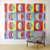 Pop Art Rocks Curling Stone Design Wandteppich (Beispiel (Horizontal))