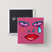 Pop Art Rockstar Button (Vorne & Hinten)