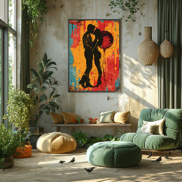 Pop Art Romance: Pareja y Bola de Disco Fotodruck