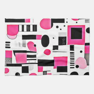 Pop-Art-Rosa-Geometrie-Design Geschirrtuch