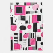 Pop-Art-Rosa-Geometrie-Design Geschirrtuch (Vertikal)
