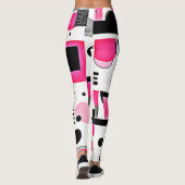 Pop-Art-Rosa-Geometrie-Design Leggings (Rückseite)