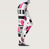 Pop-Art-Rosa-Geometrie-Design Leggings (Rechts)