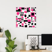 Pop-Art-Rosa-Geometrie-Design Poster (Heimbüro)