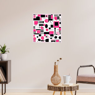 Pop-Art-Rosa-Geometrie-Design Poster
