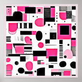 Pop-Art-Rosa-Geometrie-Design Poster (Vorne)