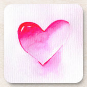 Pop Art rosa Herzvalentin Getränkeuntersetzer (Vorderseite)