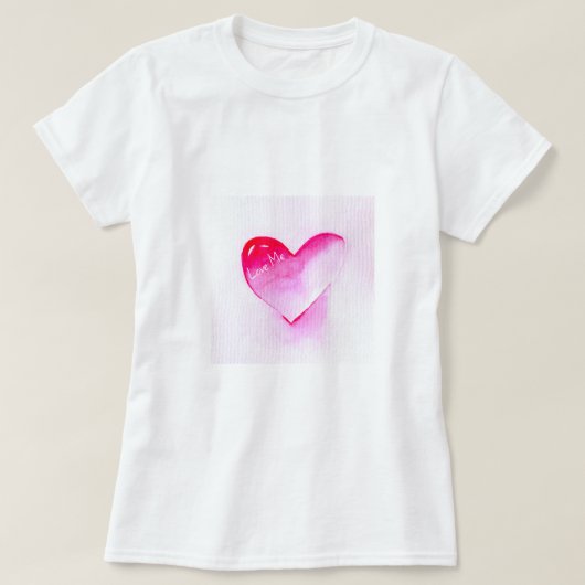 Pop Art rosa Herzvalentin T-Shirt (Design vorne)