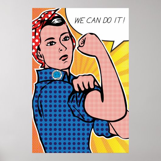 Pop Art Rosie the Riveter Wir können es tun! Polka Poster (Vorne)