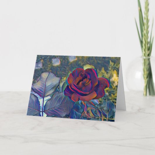 Pop Art Rote Rose Karte (Vorderseite)