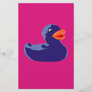 Pop Art Rubber Ducky Blue Pink Duck