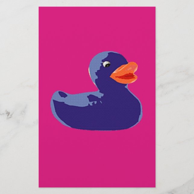 Pop Art Rubber Ducky Blue Pink Duck (Vorderseite)