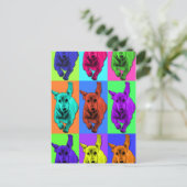 Pop Art Running Dackel Ohren flattern Postkarte (Stehend Vorderseite)