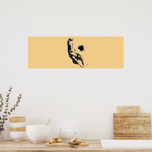 Pop Art Running Horse Artwork Browny Beige Poster (Küche)