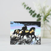 Pop Art Running Horses Postkarte (Stehend Vorderseite)