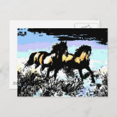 Pop Art Running Horses Postkarte (Vorne/Hinten)