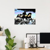 Pop Art Running Pferde Print Poster (Heimbüro)