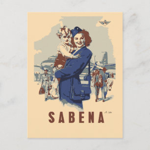 Pop-Art Sabena Ex Belgische Fluggesellschaft Postkarte