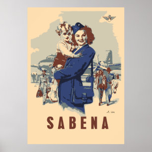Pop Art Sabena Ex Belgium Airlines Poster