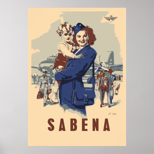 Pop Art Sabena Ex Belgium Airlines Poster (Vorne)