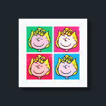 Pop Art Sally | Mod für Ihr Muster Leinwanddruck<br><div class="desc">Schauen Sie sich dieses super niedliche Design an,  das Sally in einem lustigen Pop-Kunstmuster präsentiert.</div>