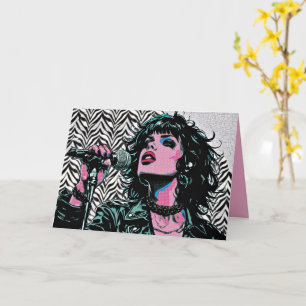 Pop Art Sänger Halftone Punk Rocker Musikliebhaber Karte