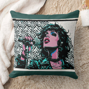 Pop-Art-Sänger Teal Pink Musiker Musikliebhaber Kissen