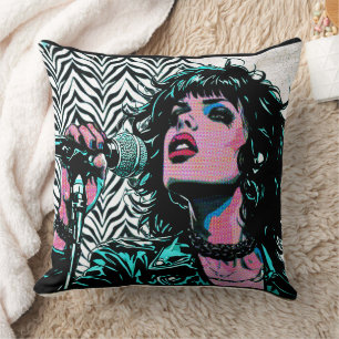 Pop-Art-Sänger Teal Pink Musiker Musikliebhaber Kissen