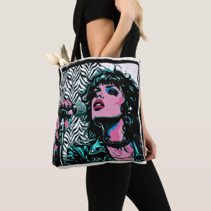 Pop-Art-Sänger Teal Pink Musiker Musikliebhaber Tasche
