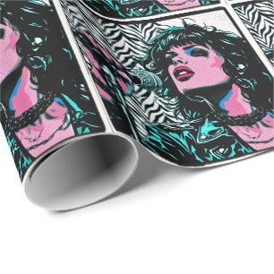 Pop-Art-Sängerin Halftone Punkrock-Musikliebhaber Geschenkpapier