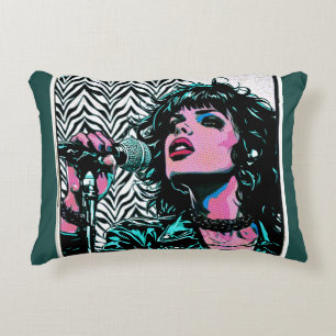 Pop-Art-Sängerin Teal Pink Punkrock-Musikliebhaber Dekokissen