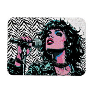 Pop-Art-Sängerin Teal Pink Punkrock-Musikliebhaber Magnet