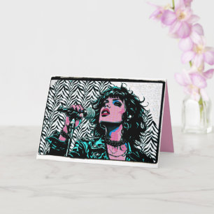 Pop-Art-Sängerin Teal Pink Punkrockerin Musikliebh Karte