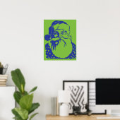 Pop Art Santa Green Poster (Heimbüro)