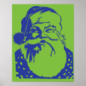 Pop Art Santa Green Poster (Vorne)