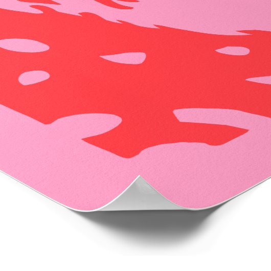 Pop Art Santa Pink Rot Poster (Ecke)