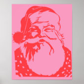 Pop Art Santa Pink Rot Poster (Vorne)