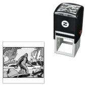Pop Art Sasquatch Forest Comic Panel Graphic Permastempel (Beispiel)