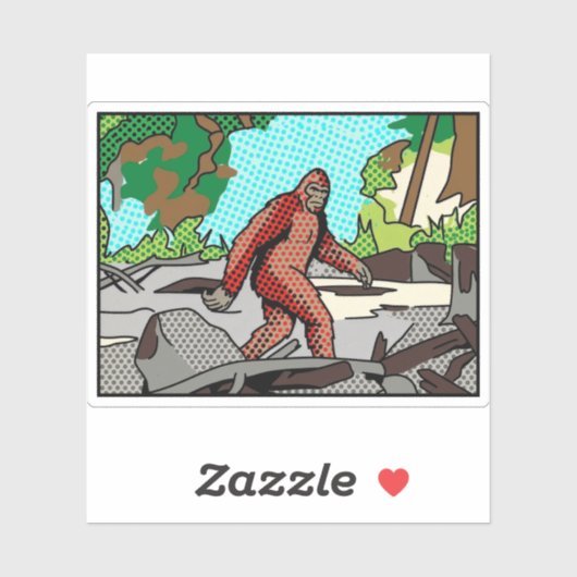 Pop Art Sasquatch Wald Comic-Panel-Grafik Aufkleber (Blatt)