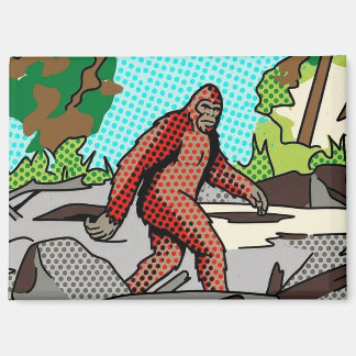 Pop Art Sasquatch Wald Comic Panel Grafik Magnet