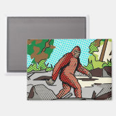 Pop Art Sasquatch Wald Comic Panel Grafik Magnet (Vorderseite/Rückseite)