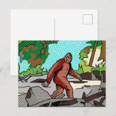Pop-Art-Sasquatch-Wald-Comic-Panel-Grafik Postkarte (Vorne/Hinten)