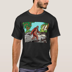 Pop Art Sasquatch Wald Comic Panel Grafik T-Shirt